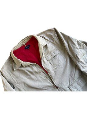 Lands End Mens Field Barn Chore Jacket Beige Corduroy collar XL